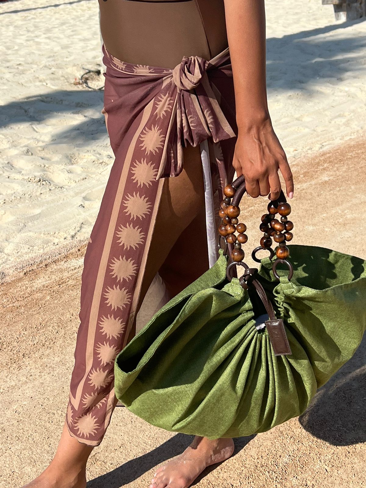 The Matcha Green Pouf Beach Bag