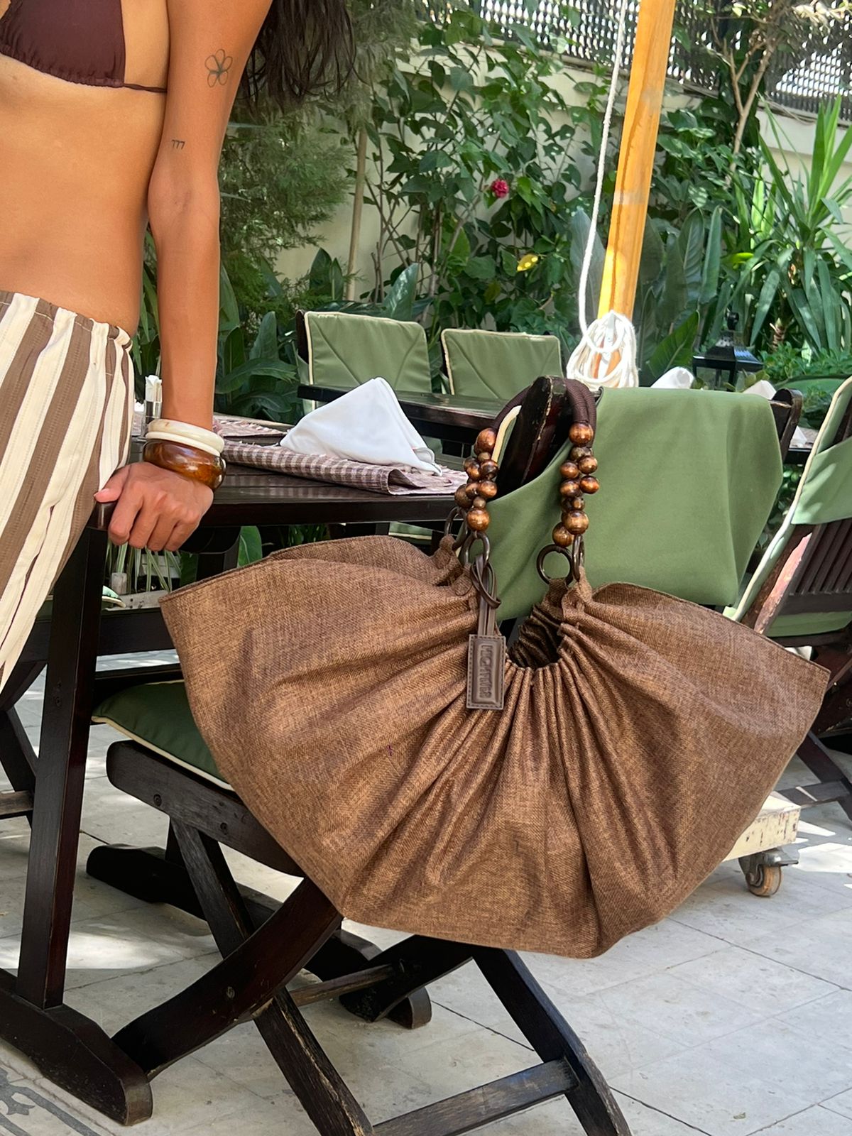 The Brown Pouf Beach Bag