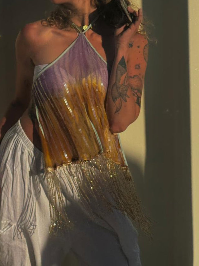 The Fringe Glow Cover-up top