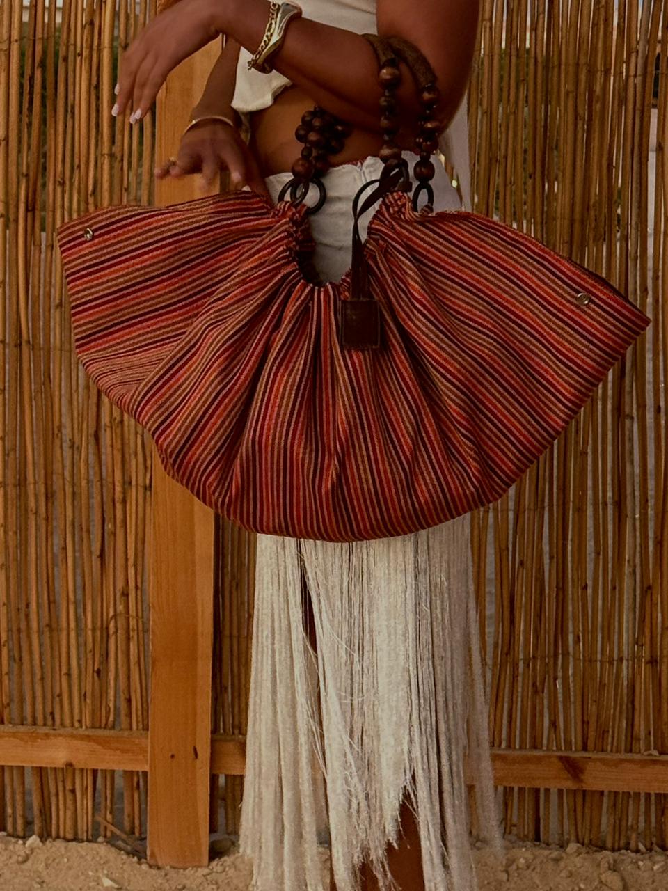 The Striped Pouf Bag